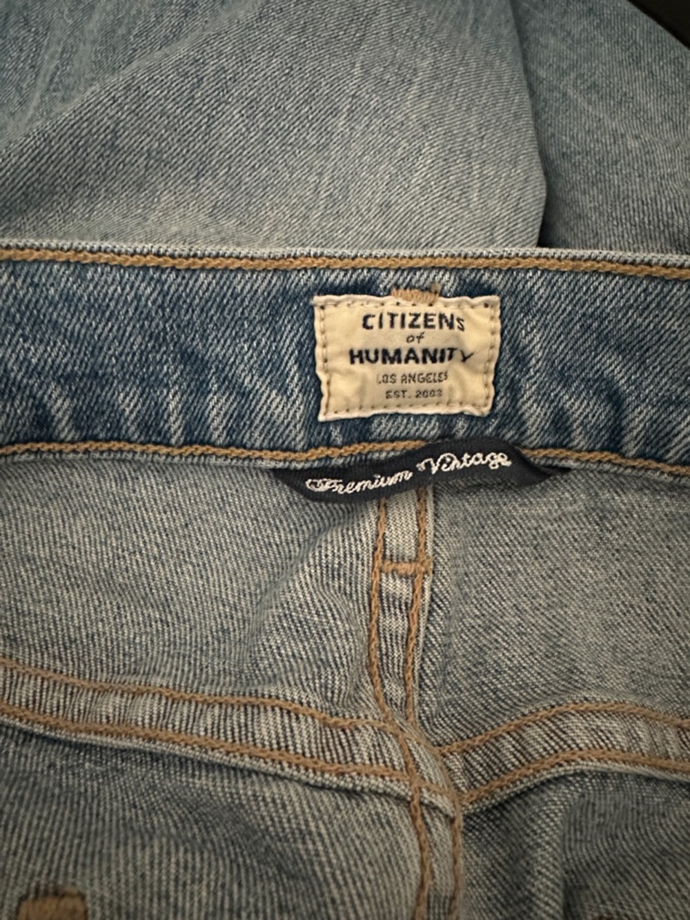 Citizens Of Humanity Distressed Denim Cropped Flare Jeans Pink Floral Side Trim - Picture 11 of 15